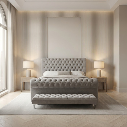 Quebec Chesterfield Sleigh Bed